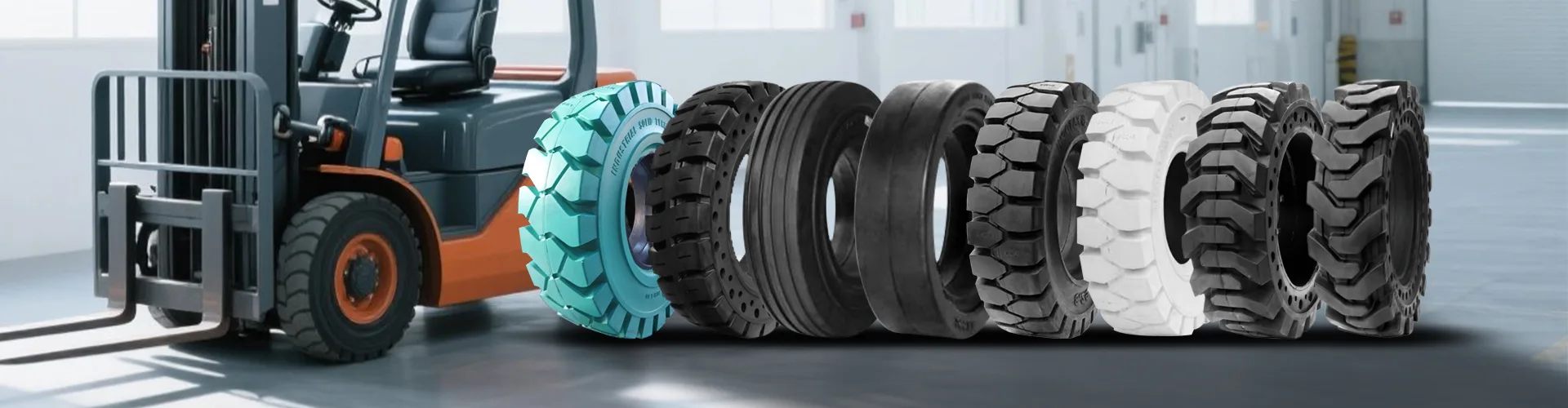 Forklift solidum tires